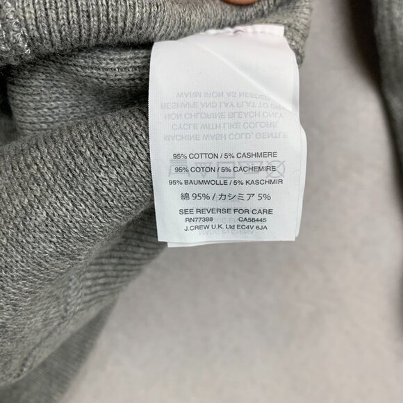 J Crew Mens Sweater Medium Gray Full Zip Long Sleeve Cotton Cashmere Blend Knit - Picture 4 of 7